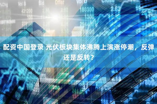 配资中国登录 光伏板块集体沸腾上演涨停潮，反弹还是反转？